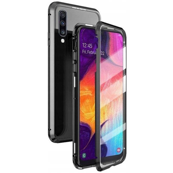 Pouzdro iPhone 14 3in1 Double Magnetic 360° Aluminium & Glass black