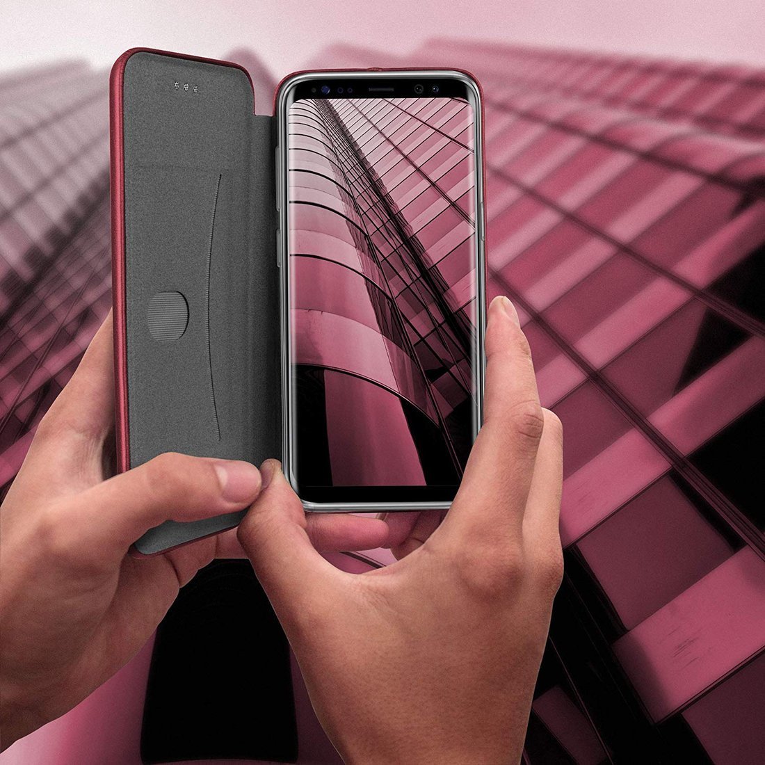 Pouzdro Samsung Galaxy A42 5G Elegance burgundy