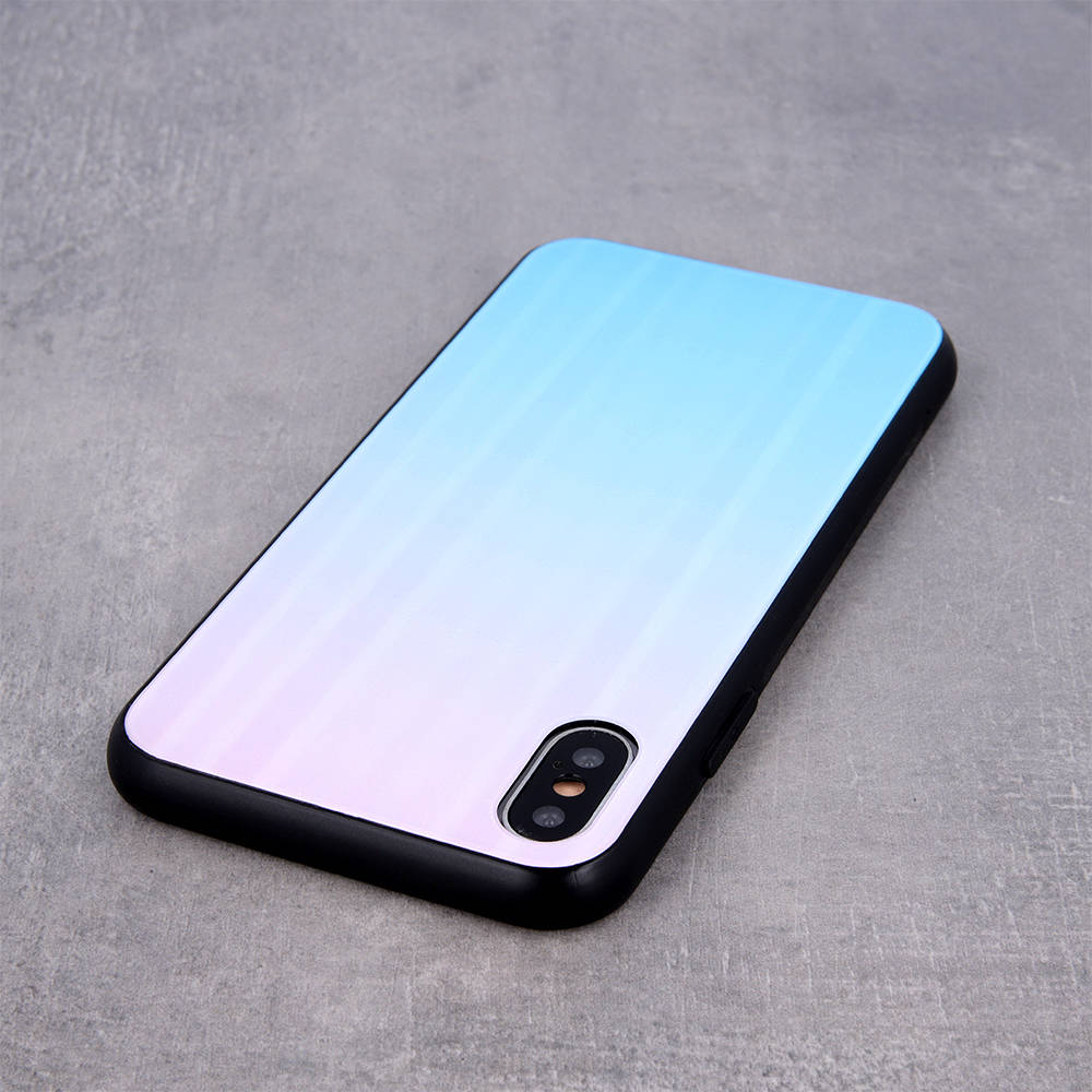 Pouzdro Samsung Galaxy A22 4G Glass Case Rainbow blue & pink