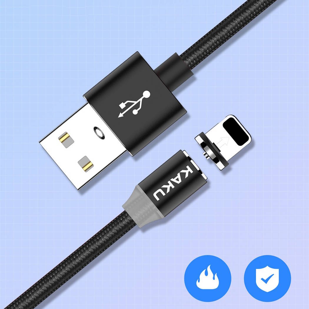 Nabíjecí kabel Magnetický kabel iPhone Lightning 3A 1m KAKU Hedong (KSC-306) černý