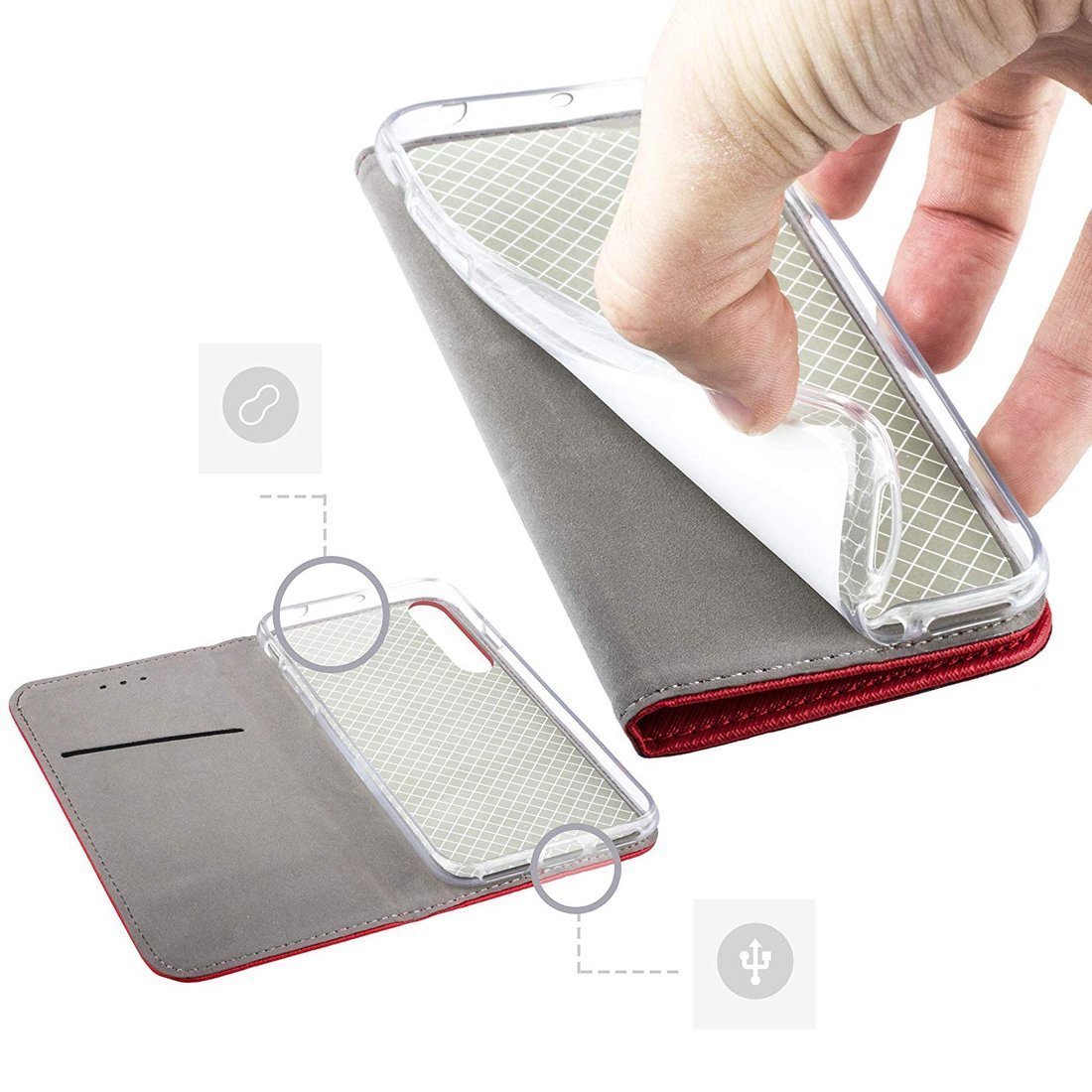 Pouzdro flip Xiaomi 13 červené