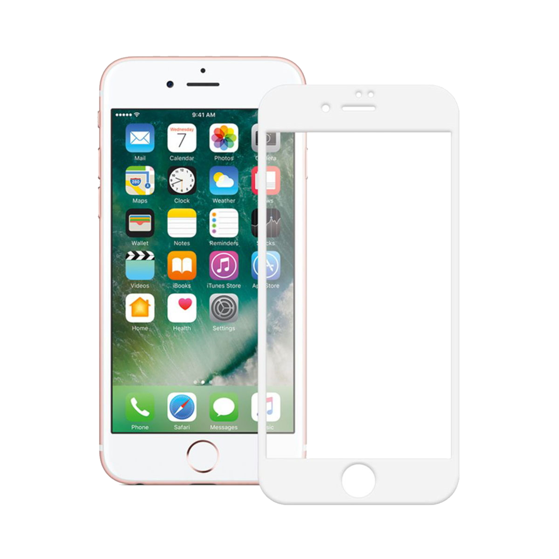 Hybridní sklo iPhone 6 / 6s - 9D Ceramic Full Glue - bílé