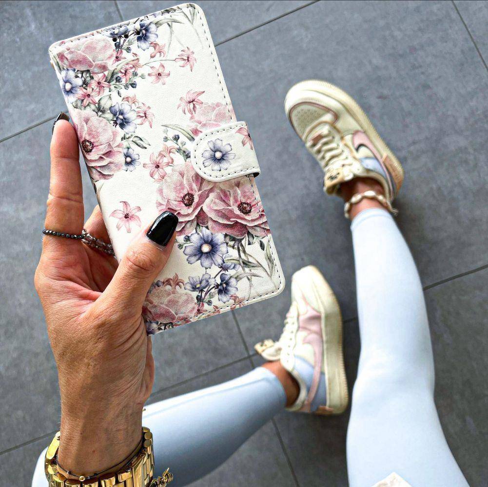 Pouzdro flip Samsung Galaxy A34 5G Tech-Protect Wallet Garden růžové