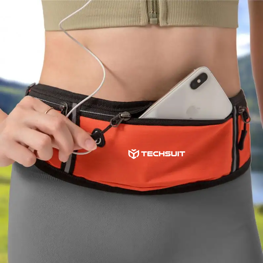 Sportovní pásek (ledvinka) Techsuit CWB3 pro běh, fitness, nordic walking, sport - šedá