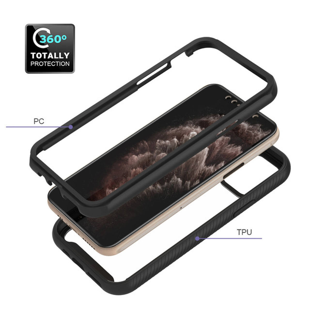 Pouzdro iPhone 15 Plus Techsuit - Defense360 Pro + ochrana obrazovky, černé