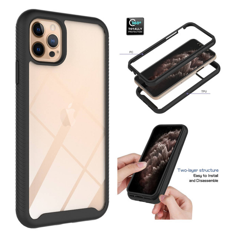 Pouzdro iPhone 15 Plus Techsuit - Defense360 Pro + ochrana obrazovky, černé