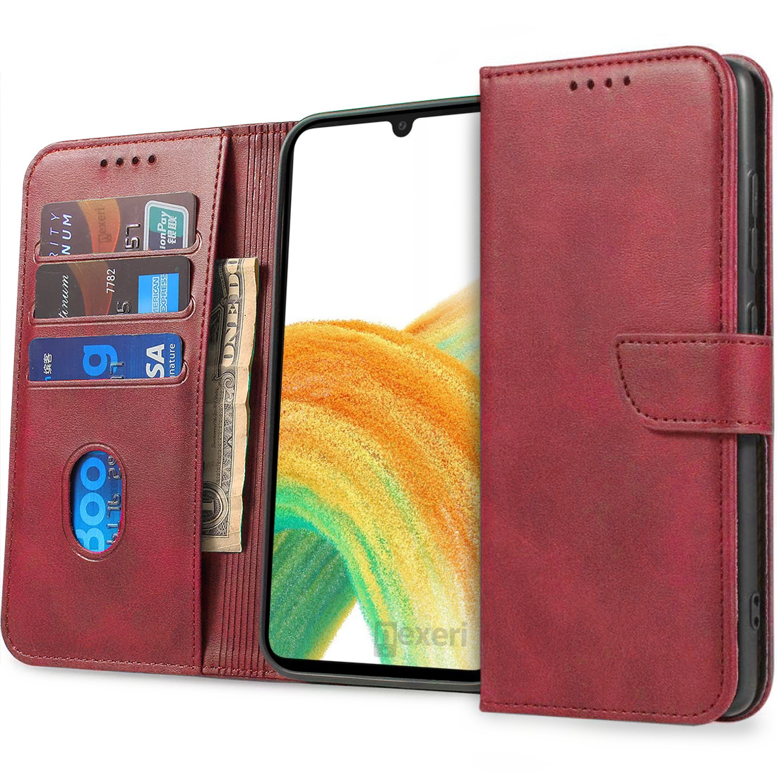 Pouzdro flip Samsung Galaxy S23 Ultra Nexeri Wallet červené