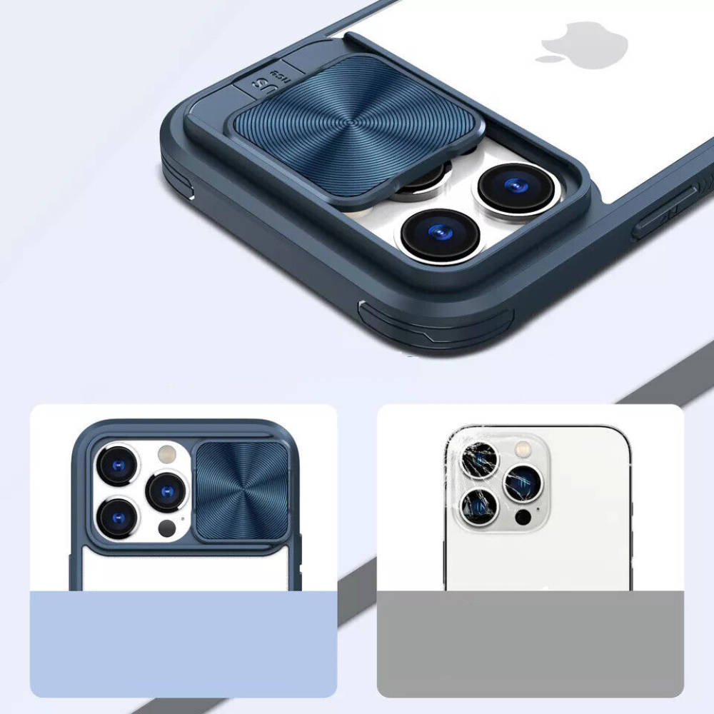 Kryt iPhone 15 Pro Max Nexeri Camslider modrý
