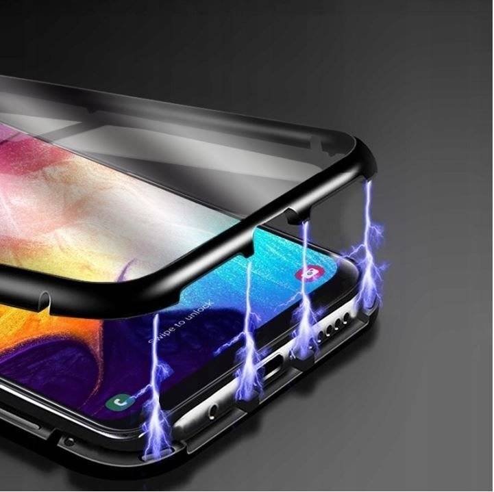 Pouzdro Samsung Galaxy A24 4G 3in1 Double Magnetic 360° Aluminium & Glass black