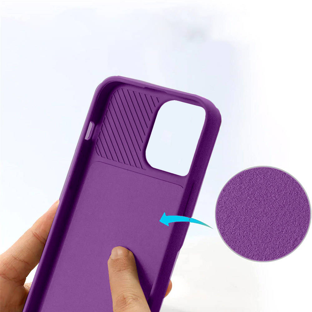 Kryt iPhone 14 s krytem fotoaparátu - tmavě fialový