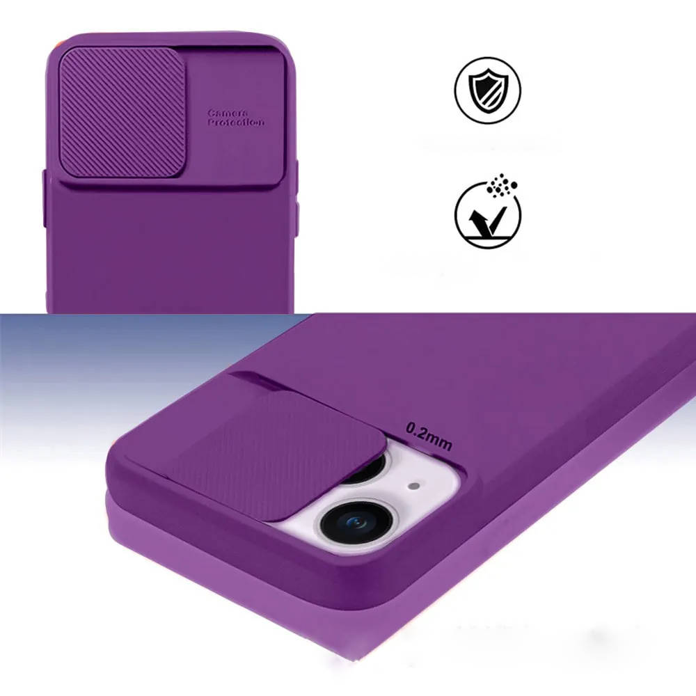 Kryt iPhone 14 s krytem fotoaparátu - tmavě fialový