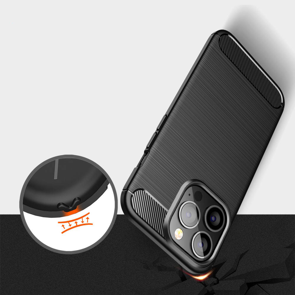 Kryt iPhone 16 Nexeri TPU Premium Carbon černé