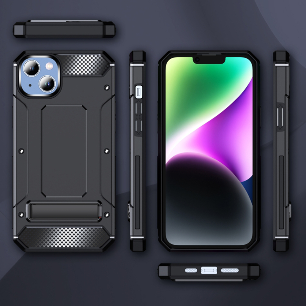 Kryt iPhone 15 Pro Max, Techsuit - Hybrid Armor Kickstand , zelený