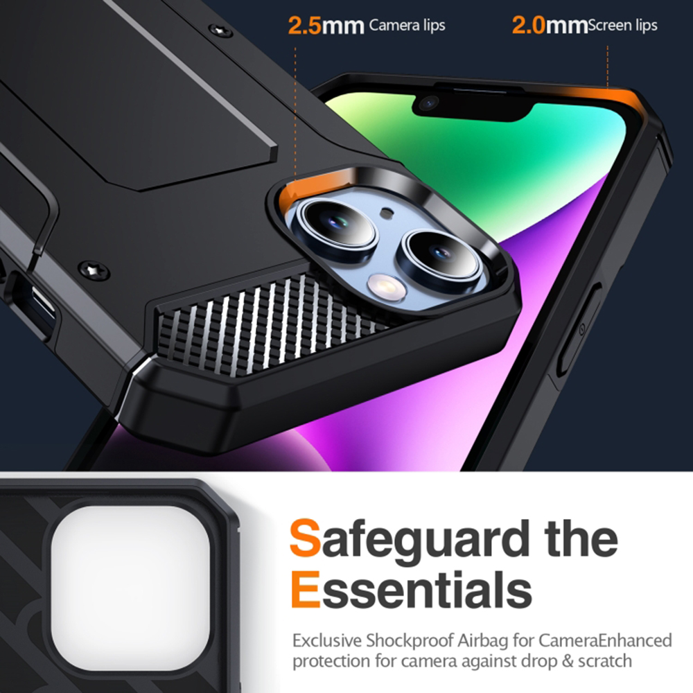 Kryt iPhone 15, Techsuit - Hybrid Armor Kickstand , zelený