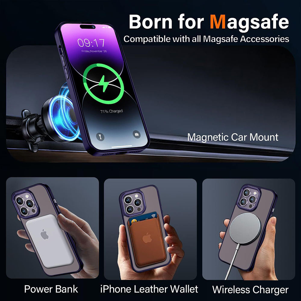 Kryt iPhone 15 Plus, Techsuit - MagSafe Ghost Holder, modrý