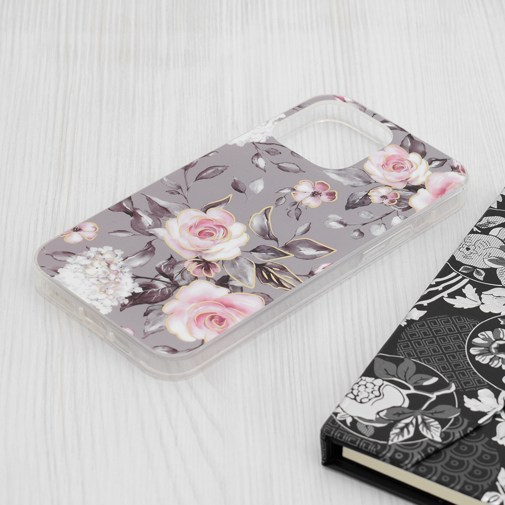 Kryt iPhone 15 Plus Techsuit - Marble Series - Bloom of Ruth Gray