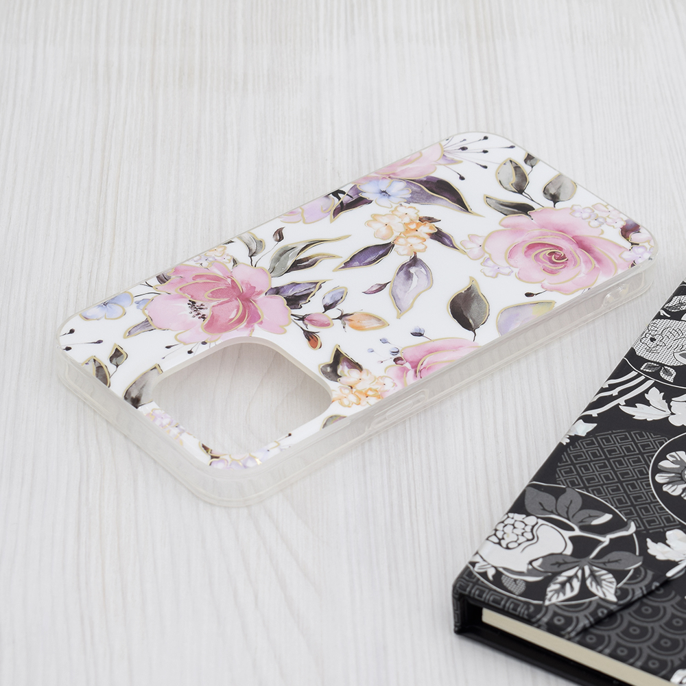 Kryt iPhone 15 Plus Techsuit - Marble Series - Chloe White