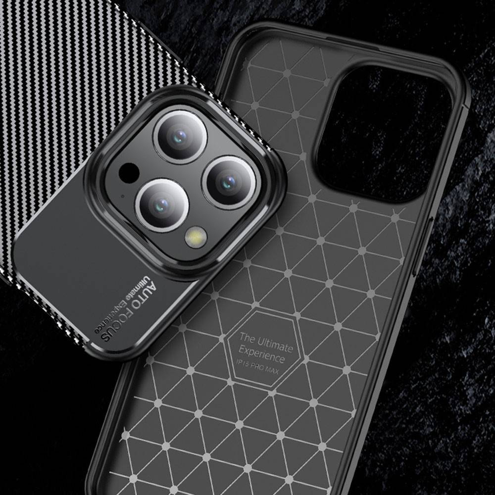 Kryt iPhone 15 Pro Max Armored Shockproof Carbon Fiber černé