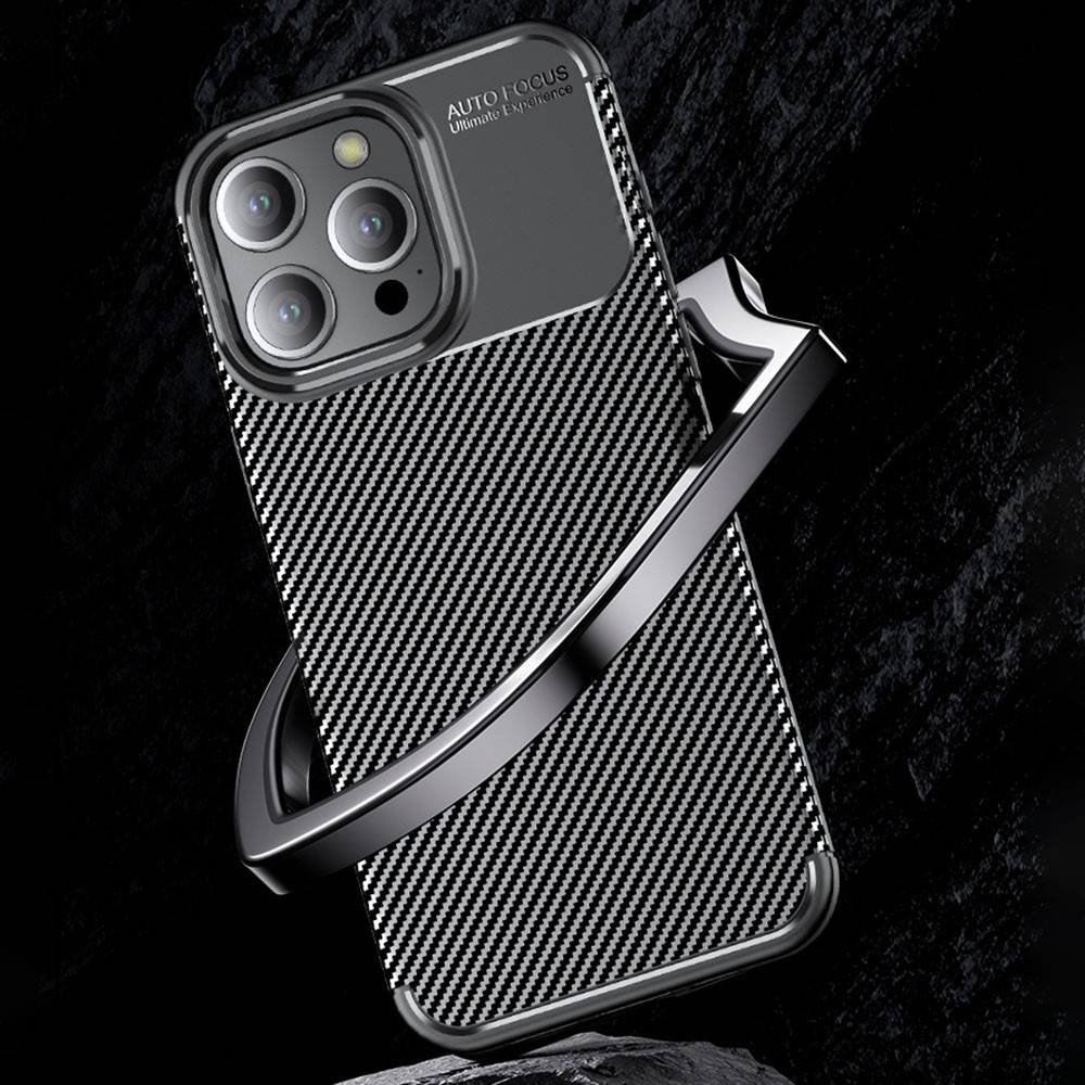 Kryt iPhone 15 Pro Max Armored Shockproof Carbon Fiber černé