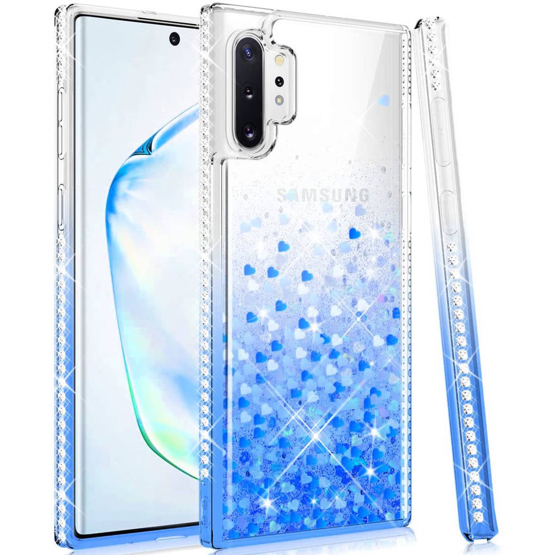 Kryt Huawei P40 lite Diamond Liquid  modrý