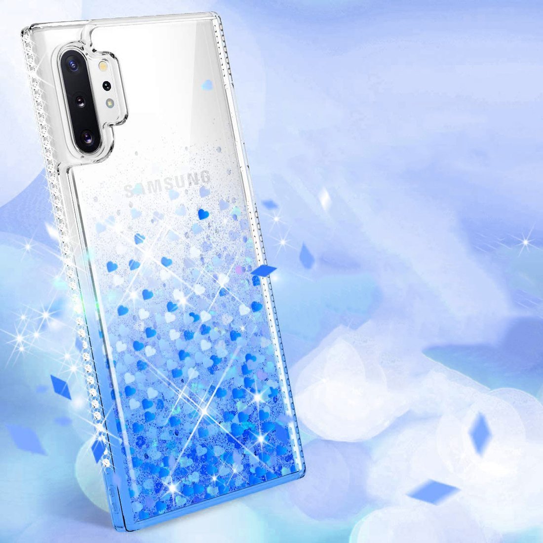 Kryt Huawei P40 lite Diamond Liquid  modrý