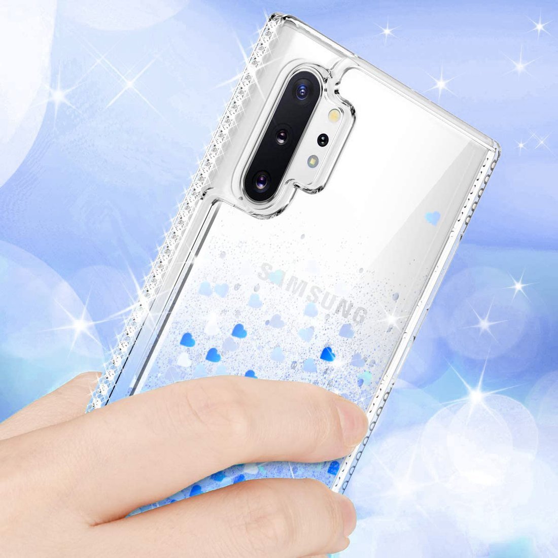 Kryt Huawei P40 lite Diamond Liquid  modrý