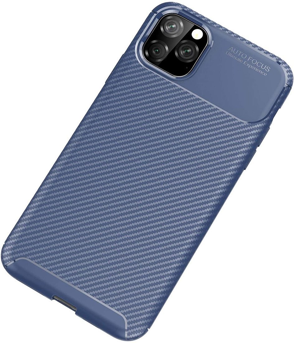 Kryt Huawei Y5P case Armored Shockproof Carbon Fiber blue