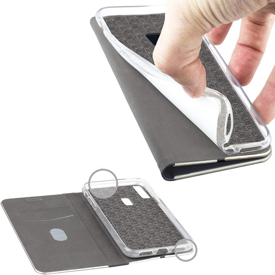 Pouzdro HUAWEI Y6P s flipem, umělá kůže Venus modré