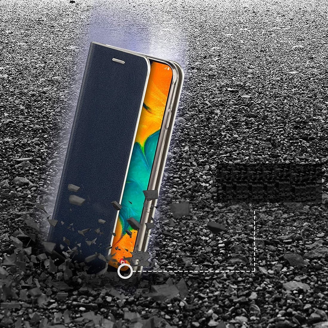 Pouzdro HUAWEI Y6P s flipem, umělá kůže Venus modré