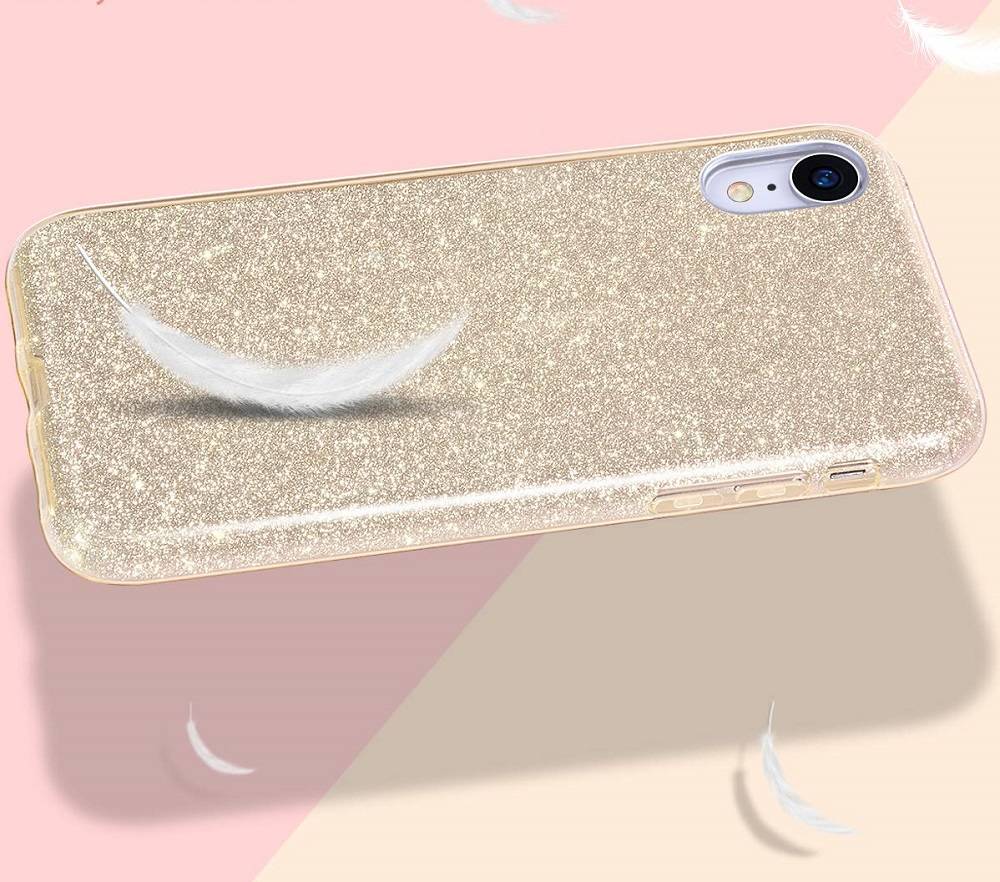 Kryt Huawei P40 Lite třpytky zlatý