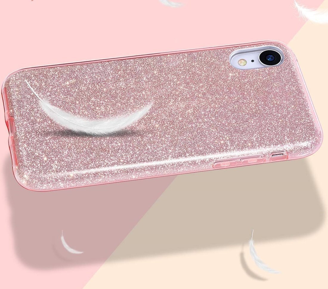 Kryt Huawei P40 Lite třpytky růžový