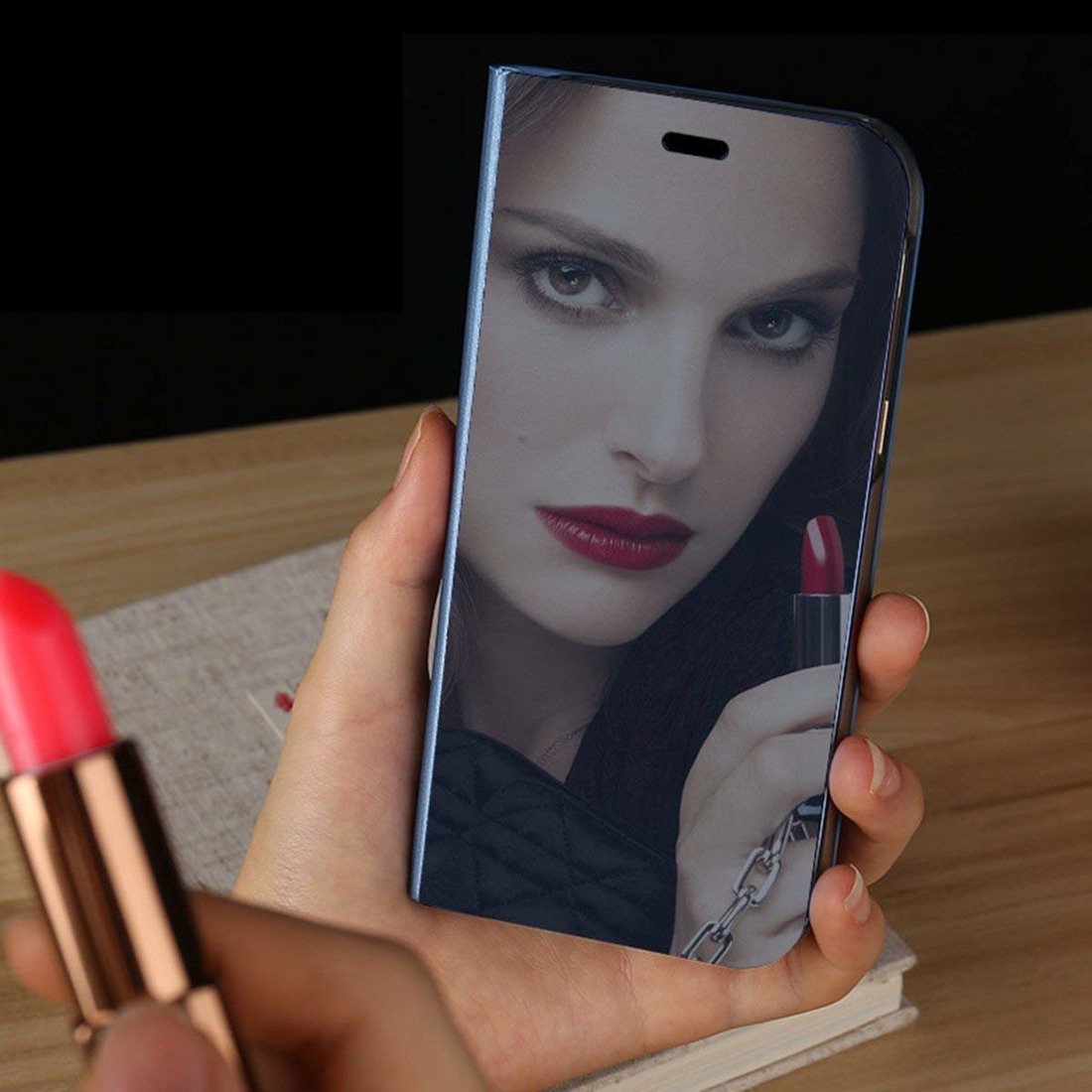 Pouzdro Huawei P40 Lite Clear View Cover modré