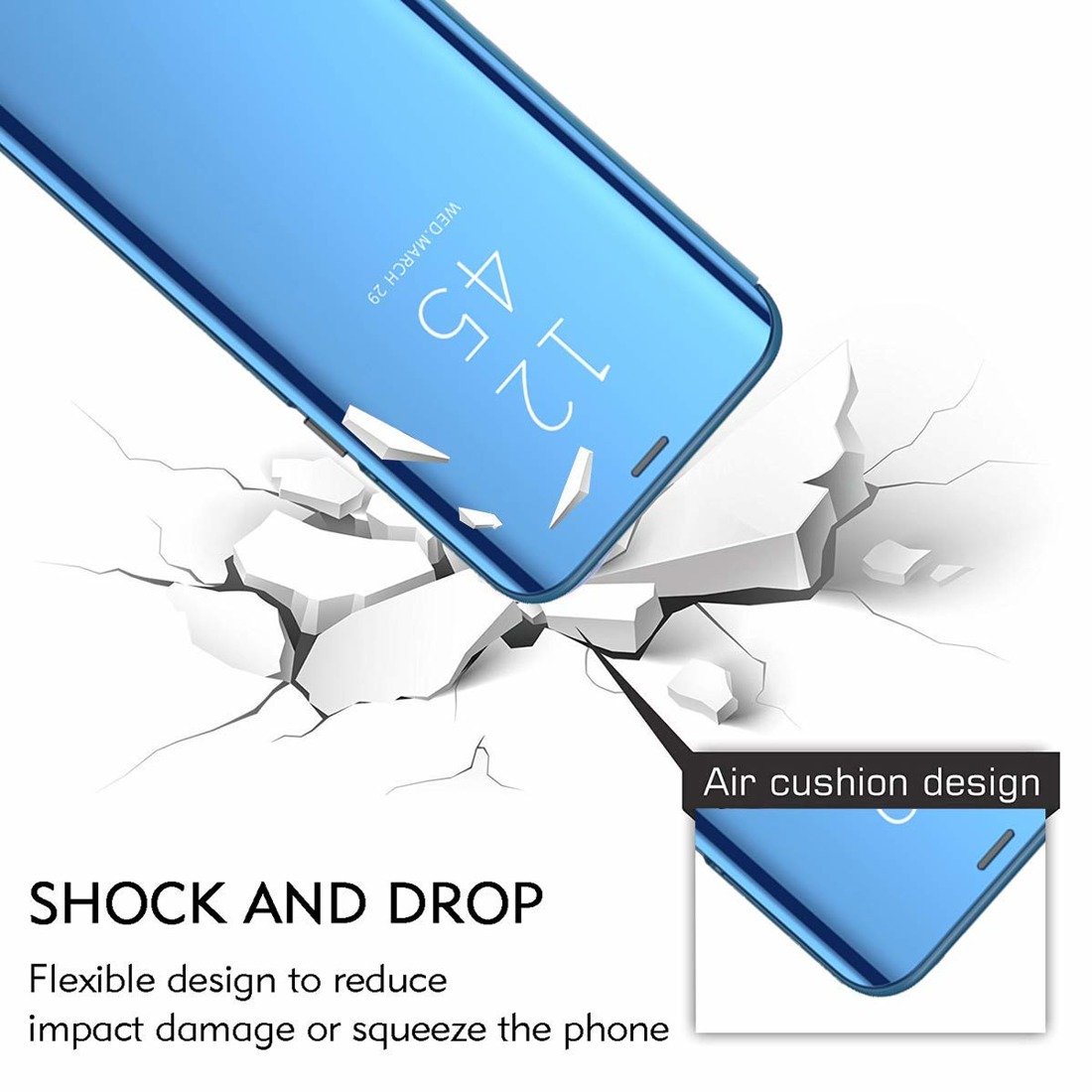 Pouzdro Huawei P40 Lite Clear View Cover modré