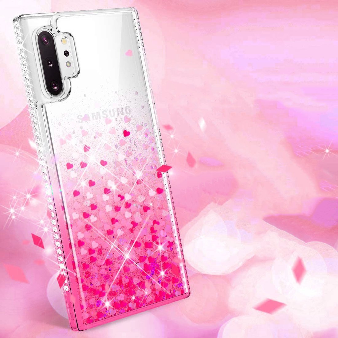 Kryt Samsung Galaxy A02s Diamond Liquid  Glitter růžový
