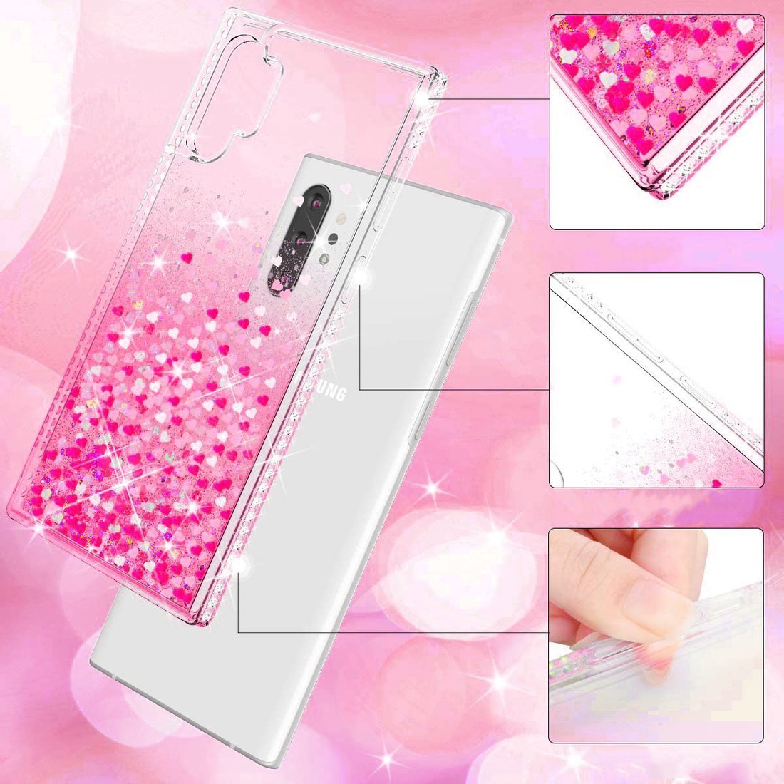 Kryt Samsung Galaxy A02s Diamond Liquid  Glitter růžový