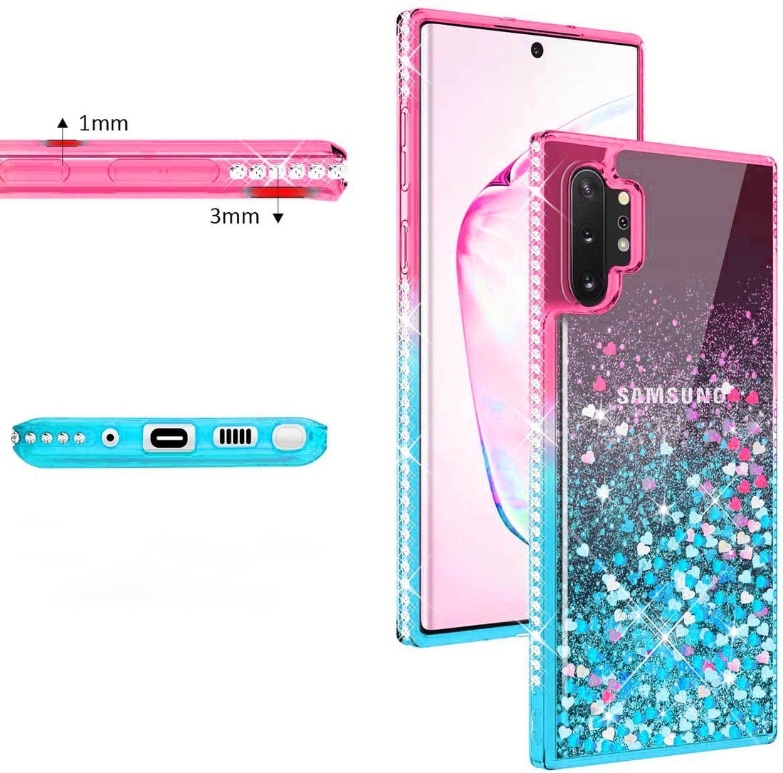 Kryt Samsung Galaxy A02s Diamond Liquid  Glitter růžový/modrý