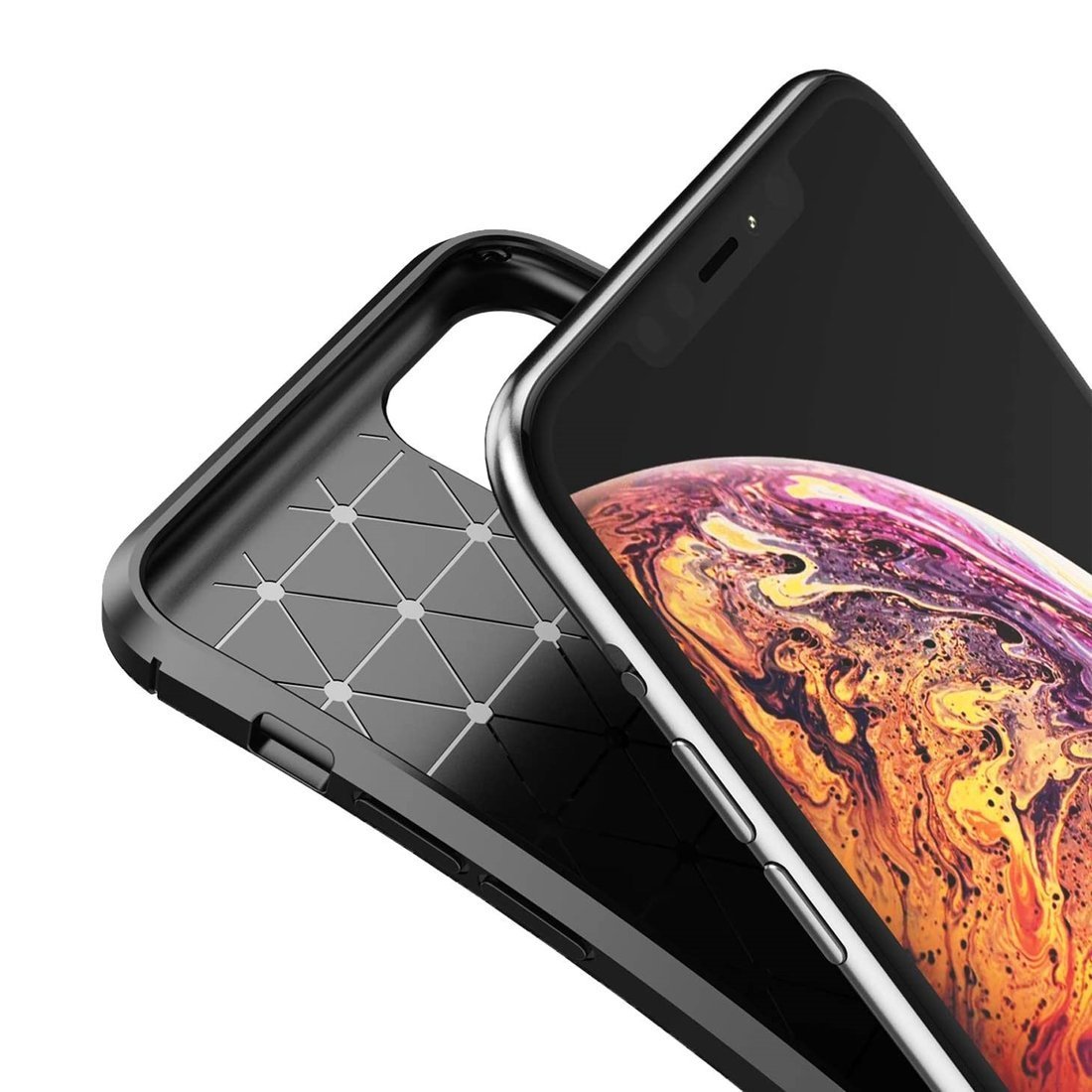 Kryt iPhone 12 mini case Armored Shockproof Carbon Fiber black