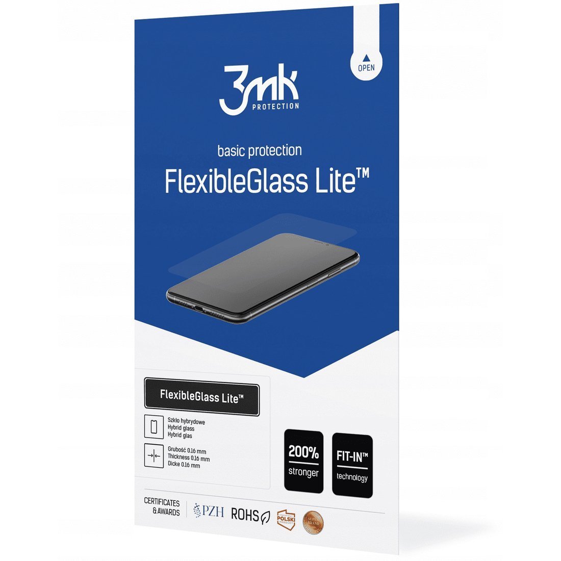 Hybridní sklo Huawei P Smart 2021 3mk Flexible Glass Lite thin (0.16mm)