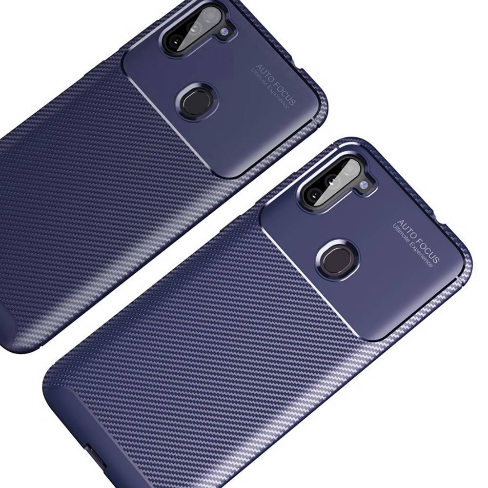 Kryt Samsung Galaxy A42 5G Armored Carbon Fiber navy blue