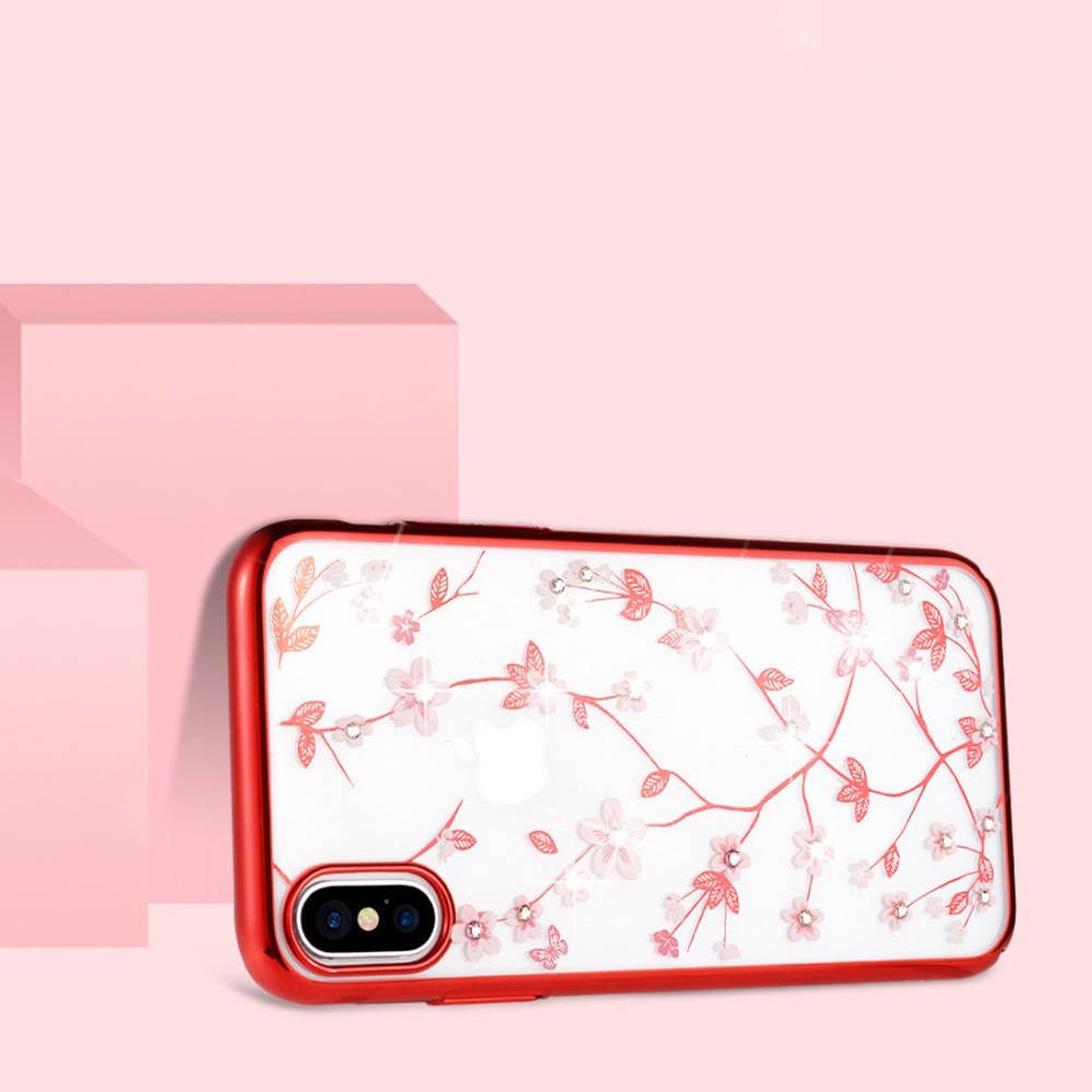 Kryt iPhone XS Max - Sulada Multiflower červený
