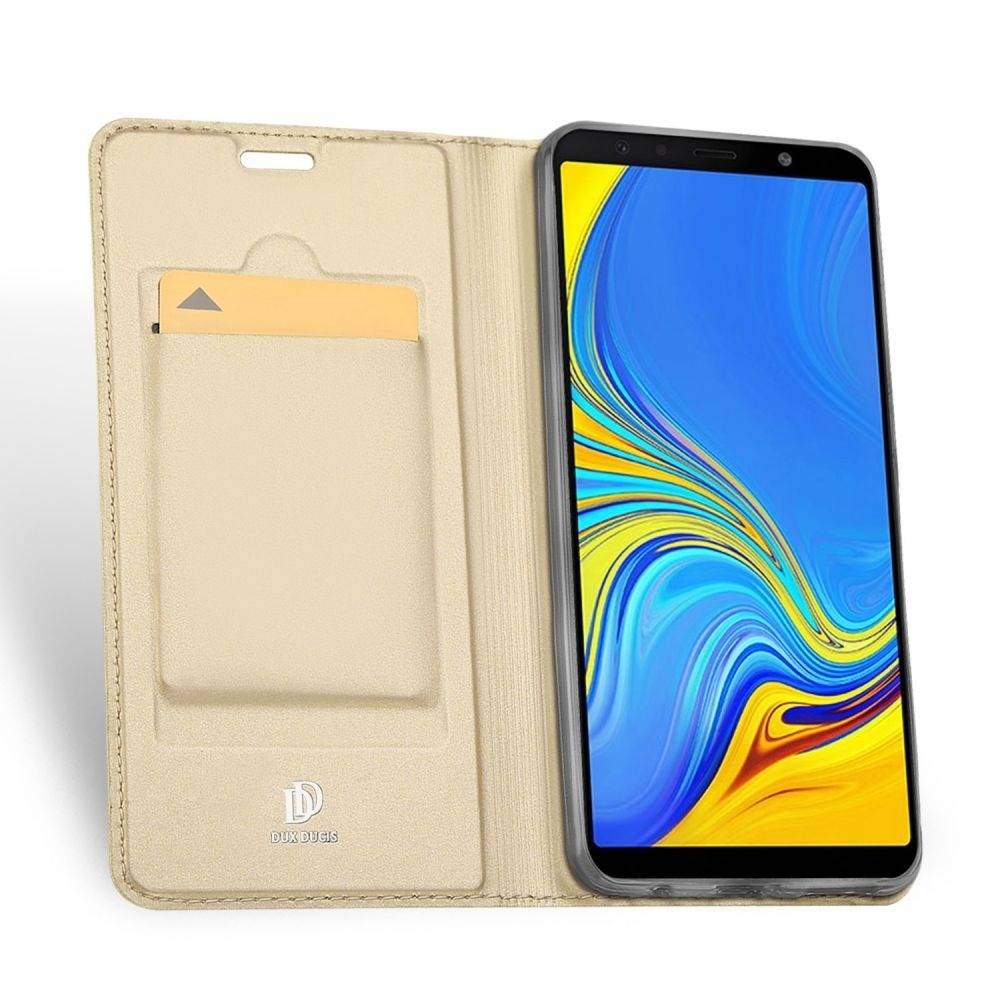 Pouzdro Samsung Galaxy A30 kožené Dux Ducis Skin zlaté