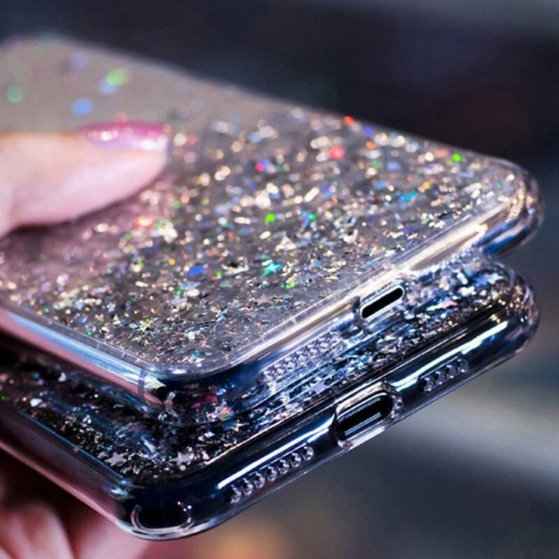 Kryt Samsung Galaxy A72 Sequins Glue Glitter Case mint