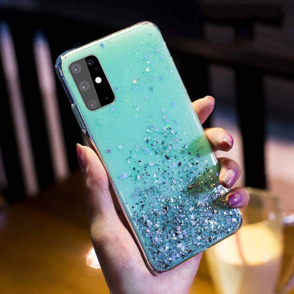 Kryt Samsung Galaxy A72 Sequins Glue Glitter Case mint