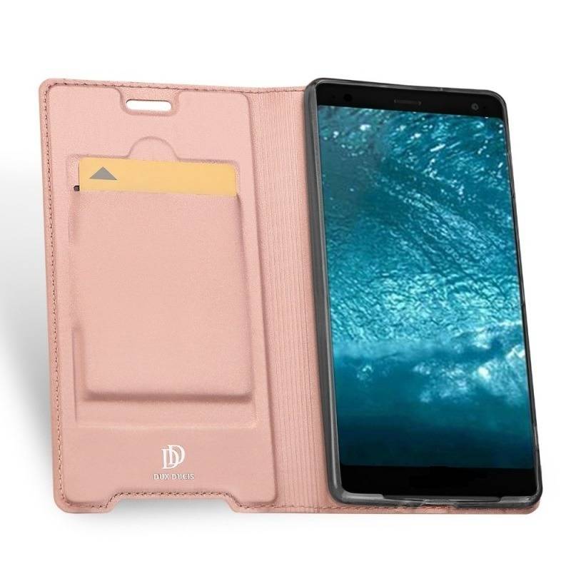 Pouzdro iPhone 11 Pro kožené Dux Ducis Skin růžové