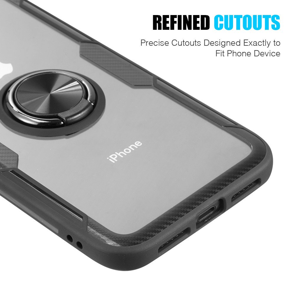 Kryt iPhone X / XS Clear Carbon Ring