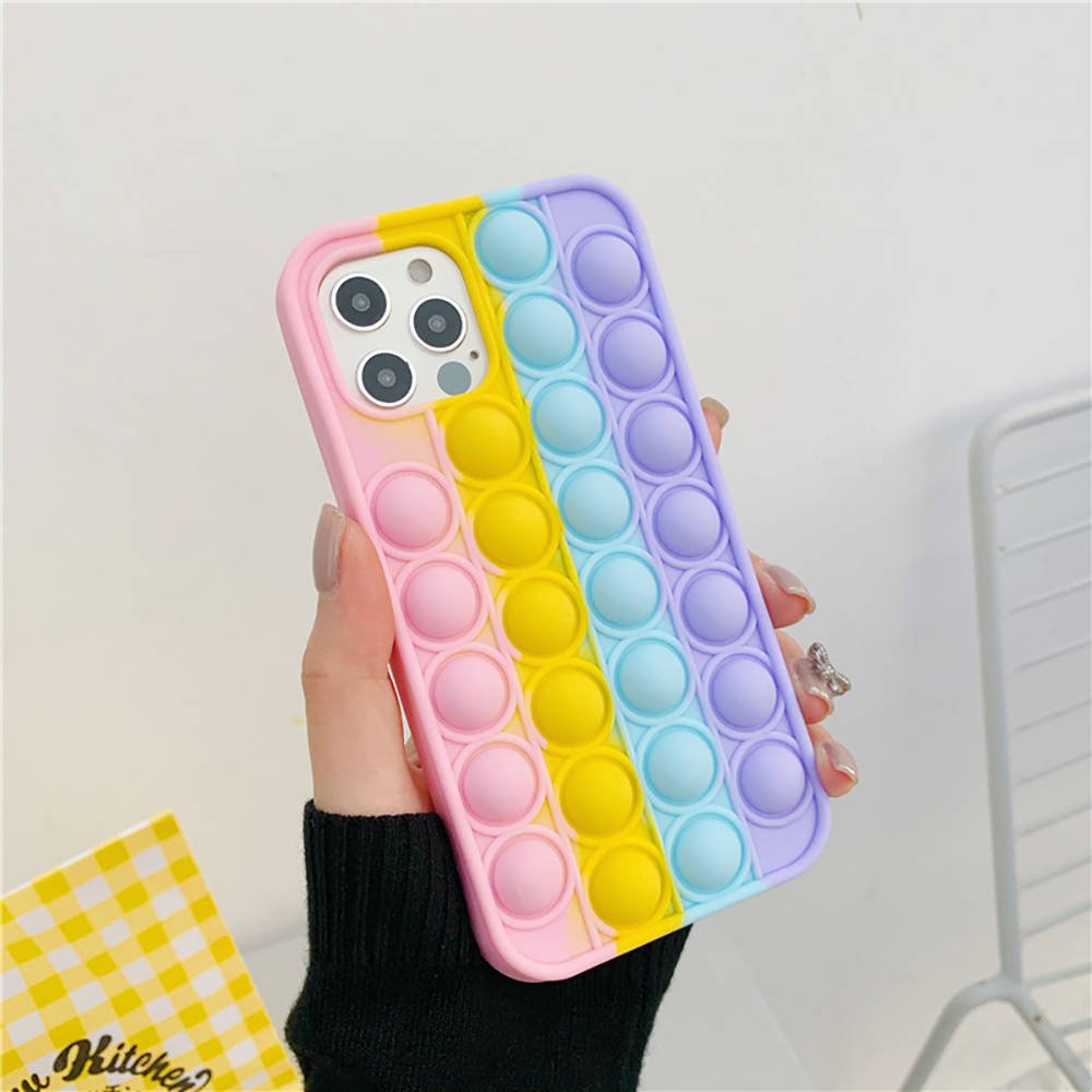 Kryt Samsung Galaxy A72 Flexible Push Bubble Case pink, yellow, blue, purple