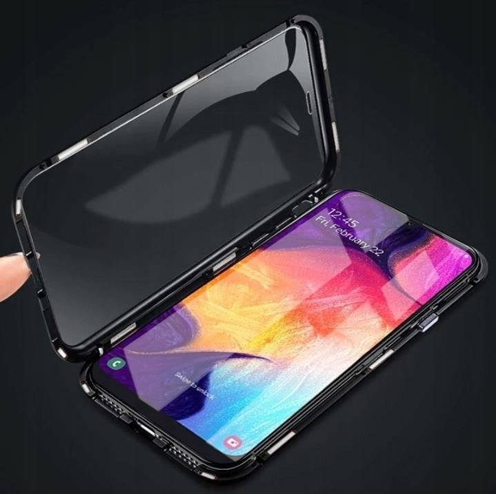 Pouzdro iPhone 16 Plus, Double Magnetic 360° Aluminium & Glass černé