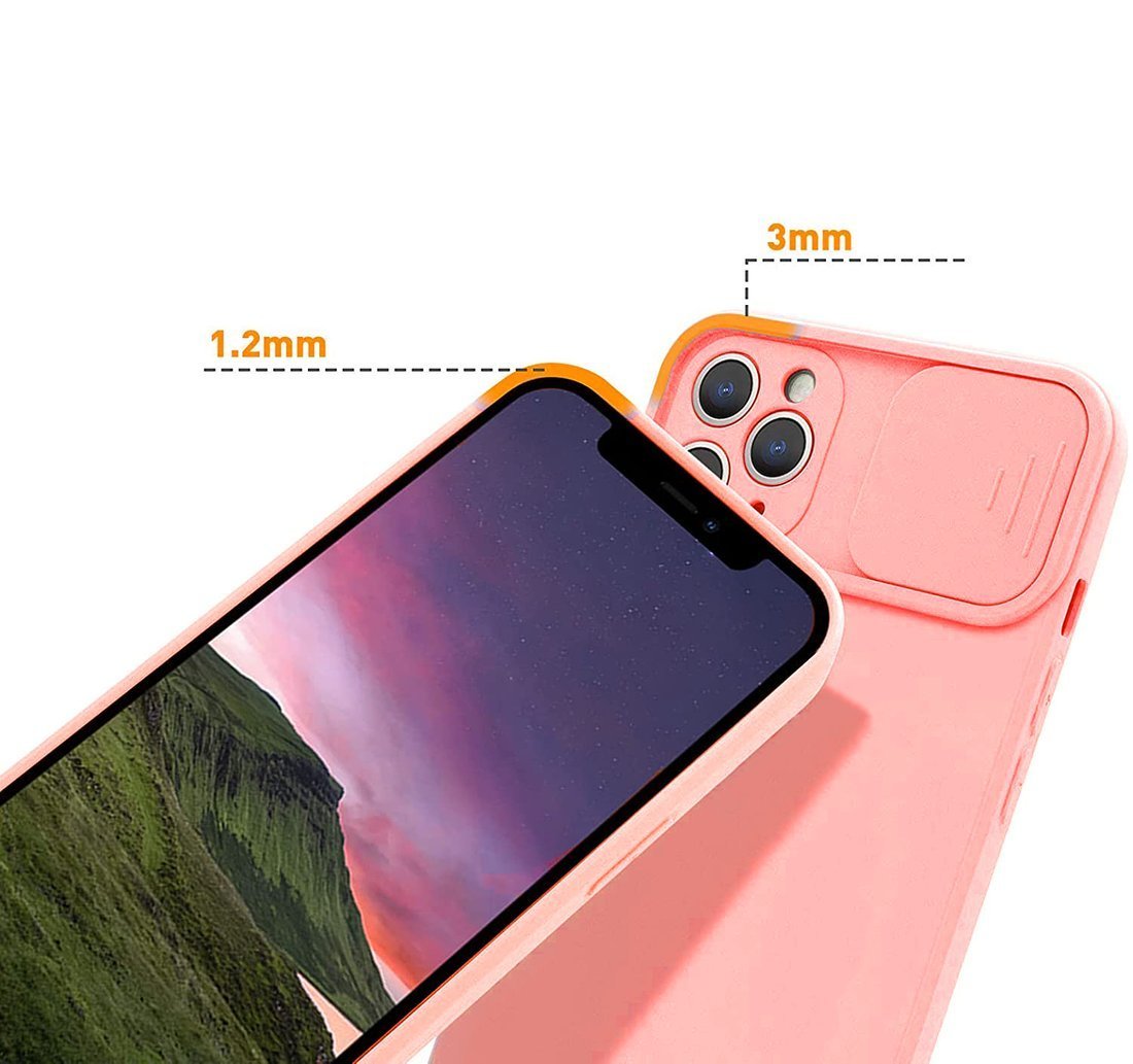 Kryt iPhone 12 s krytem fotoaparátu - růžový