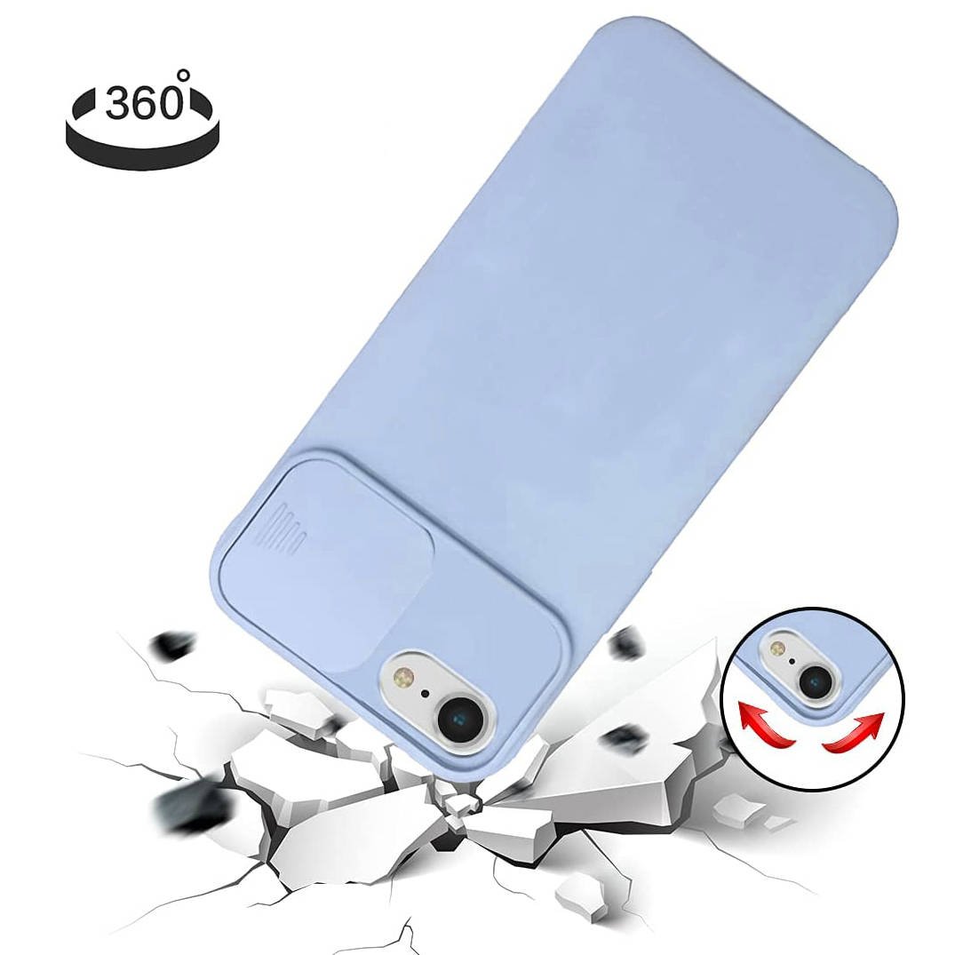 Kryt iPhone 12 s krytem fotoaparátu - světle modrý