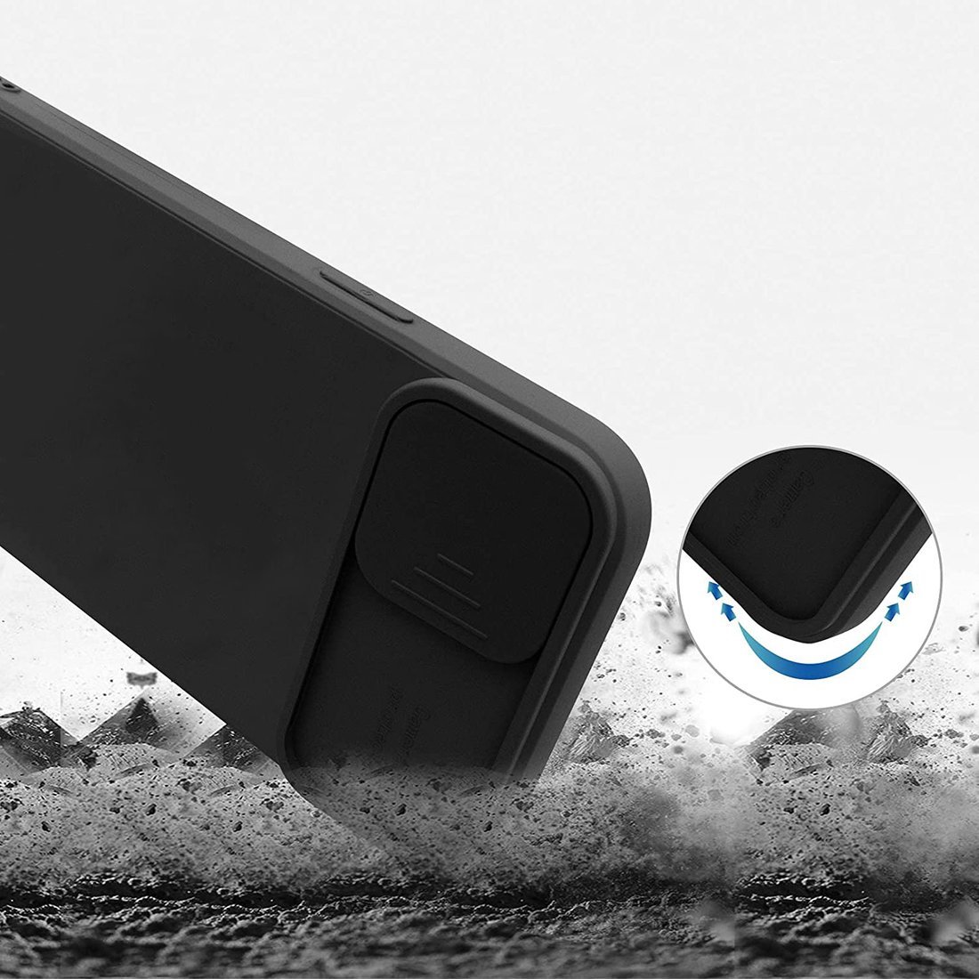 Kryt Samsung Galaxy A72 s krytem fotoaparátu - černý
